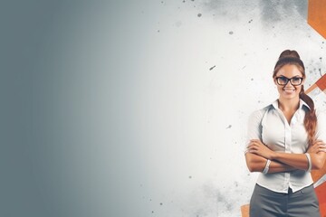 Knowledge Weaver: Close-Up of a Female Teaching Professional, Ideal for Ad Campaigns or Promotions, Offering Well-Allocated Space for Strategic Text or Graphics