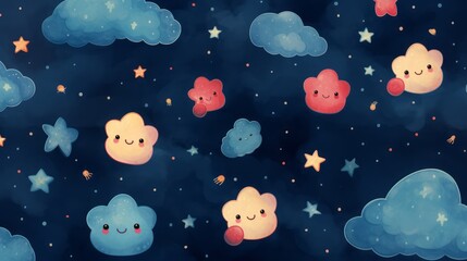 Iconic symbols in kawaii style
