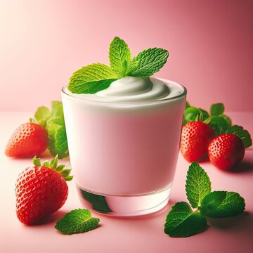 strawberry smoothie with strawberry and mint
