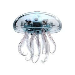 Robot Jellyfish isolated on transparent background.