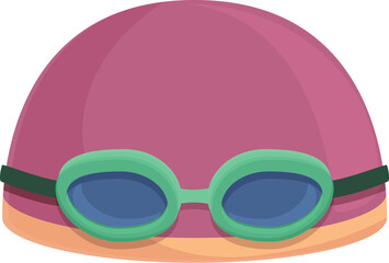 Exercise swim cap icon cartoon vector. Swimmer equipment. Pool glasses