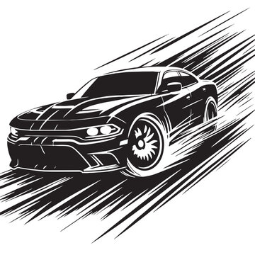 recommend clip art: Racing car silhouette - Dynamic and Speedy Race Car Outline Design for Graphic Projects - Racing car black vector
