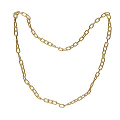 gold chain link jewellery necklace, luxury accessory, shiny, on transparent background