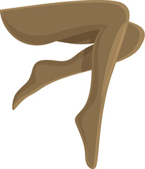 Girl pantyhose icon cartoon vector. Limbs art. Nude elegant lady