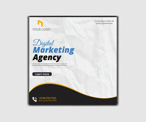 creative marketing agency corporate business square social media post banner 