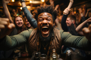 Fototapeta premium Irish Pub Cheers on St. Patrick's Day