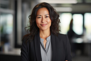 Fototapeta premium 40-Year-Old Asian Psychologist in Inviting Office Scene