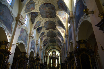 View of the interior of the Strahov Monastery Church in Prague