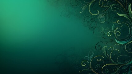 abstract floral emerald background illustration in swirls and flourishes style with space for your text and graphics