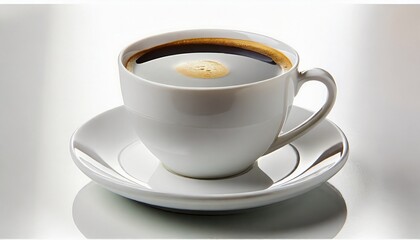Fototapeta premium White cup of coffee isolated on the white background 