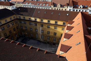 View from above of the Klementinum cloister
