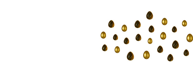 Spring Easter web sale banner with gold luxury