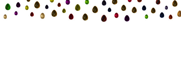 colorful eggs on white background