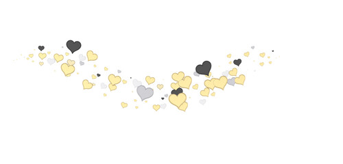 hearts on a transparent background. 3D rendering. for valentine's day and wedding. PNG Rain from hearts.