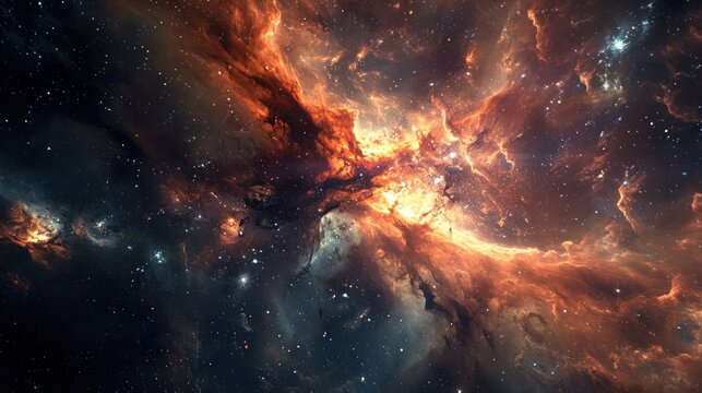 An enigmatic portrayal of outer space, shrouded in mystery and cosmic wonder.