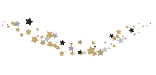 Radiant Showers: Immerse Yourself in a Spellbinding 3D Gold Stars Downpour