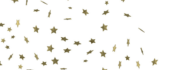 Gilded Wonders Unleashed: 3D Gold Stars Rain Illustration Mesmerizes Viewers