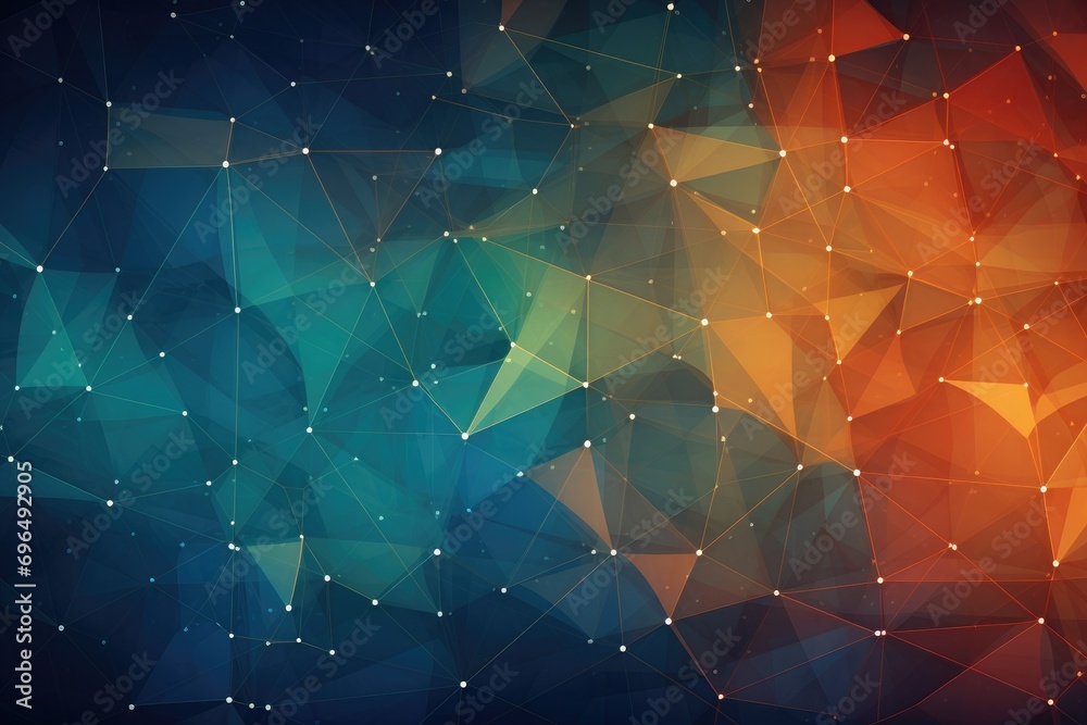Poster abstract polygonal background. triangular low poly background with connecting dots and lines. illust