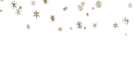 Festive Snow Drift: Captivating 3D Illustration of Descending Christmas Snowflakes