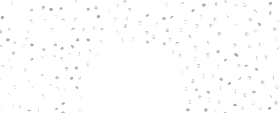 Glittering silver  confetti png. Glittering silver