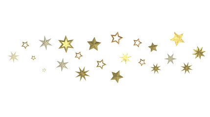 Obraz na płótnie Canvas A Shower of Celestial Beauty: 3D Gold Stars Rain Illustration Bedazzles