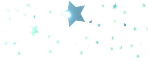 blue stars of confetti.