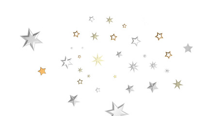 Stellar Christmas Drift: Radiant 3D Illustration Showcasing Descending Holiday Stars in Motion