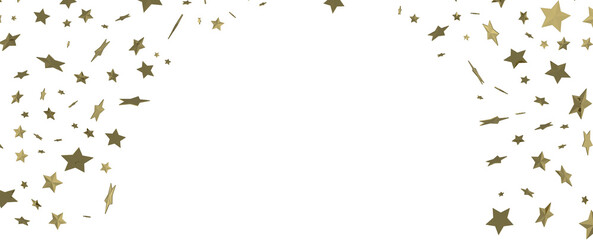 Holiday golden decoration, glitter frame isolated -