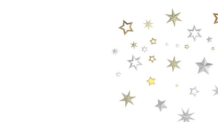 Gilded Wonders Unleashed: 3D Gold Stars Rain Illustration Mesmerizes Viewers