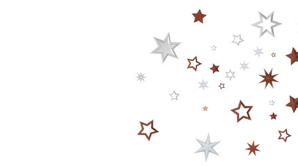 Twinkling Christmas Descent: Striking 3D Illustration Showcasing Falling Festive Twinkling Stars