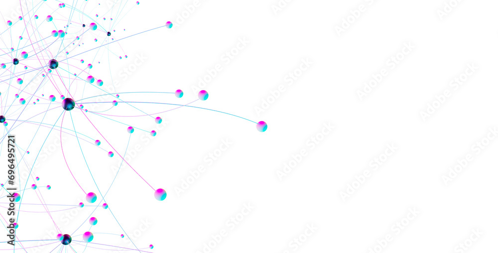 Poster Abstract digital background of points and lines. Glowing plexus. Big data. Network or connection.