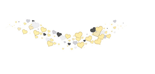 Falling red and pink hearts isolated on transparent background. Valentine’s day design. 3D rendering