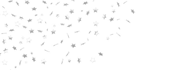 Silver stars falling from the sky. Abstract arc background. Glitter pattern for banner.