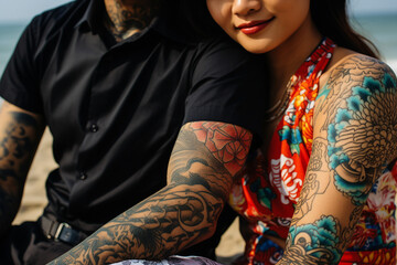 Obraz premium AI generated picture of masterful tattooed professional artist