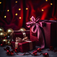 Burgundy Red and red beautiful christmas gifts with a a02a0b2d-8e05-459c-bfda-dd01878d2abb 2