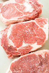 Seasoned Rib Eye Steak Ready for Grilling