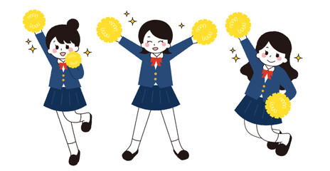 チアガールをする女子学生。