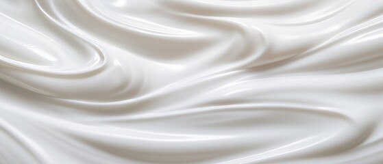 White creamy vanilla yogurt close-up. White whipped cream