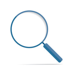 Search loupe icon in flat style, magnifying glass on white background. Zoom tool. Magnifier. Vector design object for you project 