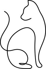 Continuous one line art of cat vector illustration © Cecilia