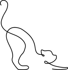Continuous one line art of cat vector illustration