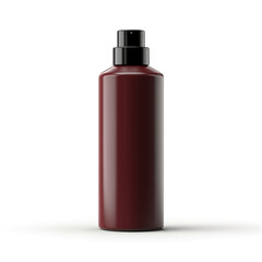 Brown spray cosmetics bottle mockup, isolated on white background