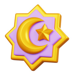 Islamic Symbol Isolated. Ramadan kareem islamic element icon concept. 3D illustration