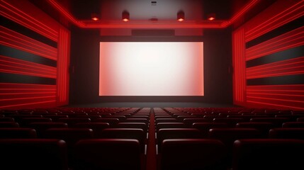 cinema auditorium with red chairs