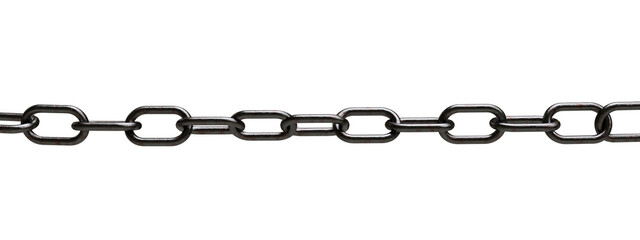rusty shipyard metal chain link object on transparent background