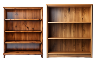 set of empty wooden shelves