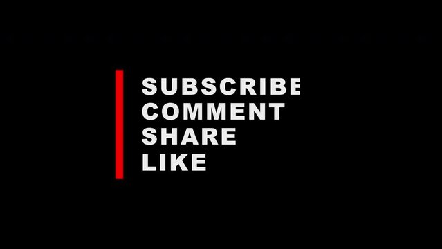 4K template text motion animated graphic of subscription. subscribe, like share, comment animation pop up for social media isolated on alpha channel transparent background