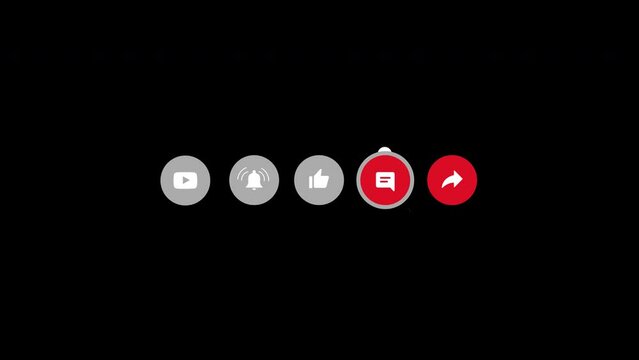 4k Pop up graphic animation. subscribe, turn on notification, like, comment, share. icons subscription animated with green screen background