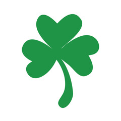 Vector flat style illustration of St. Patrick s day. Green lucky clover three leaf
