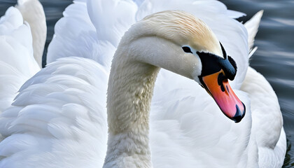 Obraz premium Close-up photo of white swan